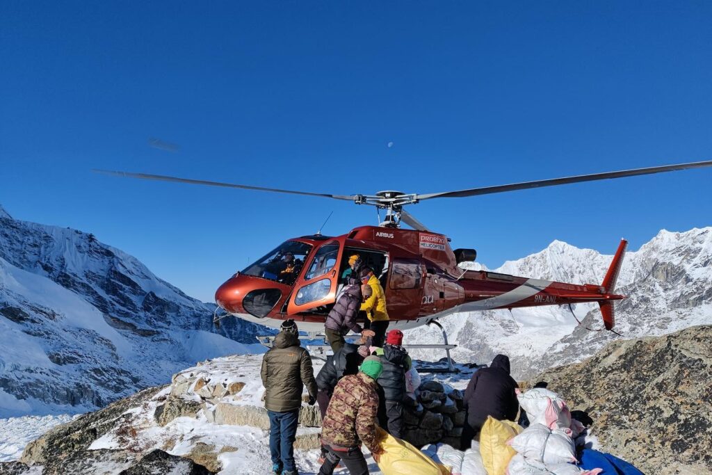 Everest base camp helicopter