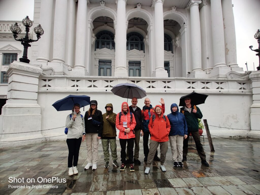 Group photo at Kathmandu Durbar Square.